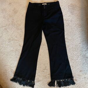 Anthropologie essential crop flare pant with fringe